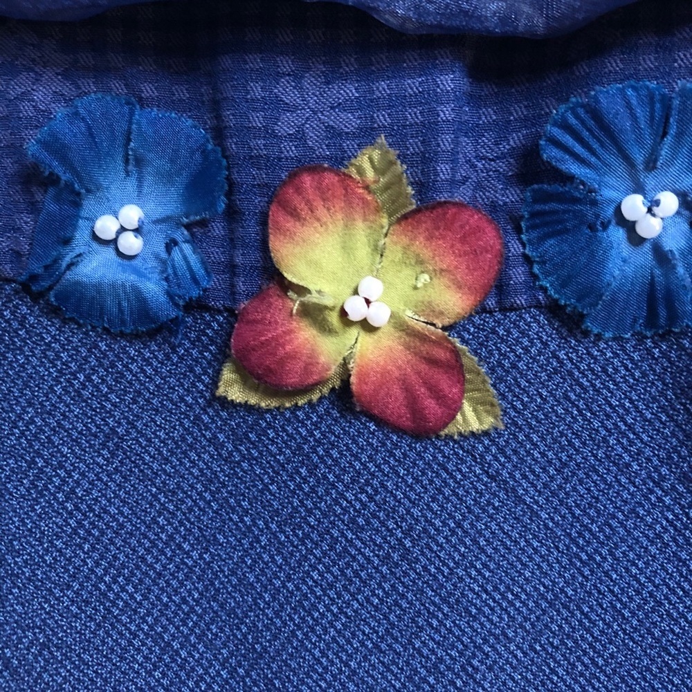 Kids dressed size 7 long dress navy blue floral - Picture 7 of 9